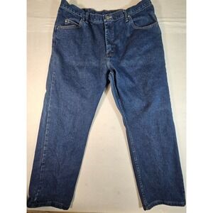 Wrangler Authentics Mens 40x30 Dark Wash Straight Leg Denim Jeans 97601DR
